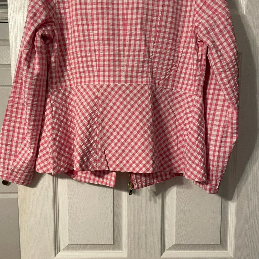 NWOT Issac Mizrahi Live Gingham Jacket - Picture 12 of 16